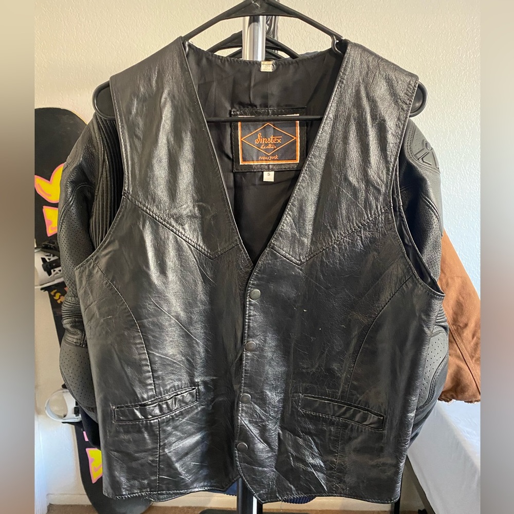 Sinstex black leather vest